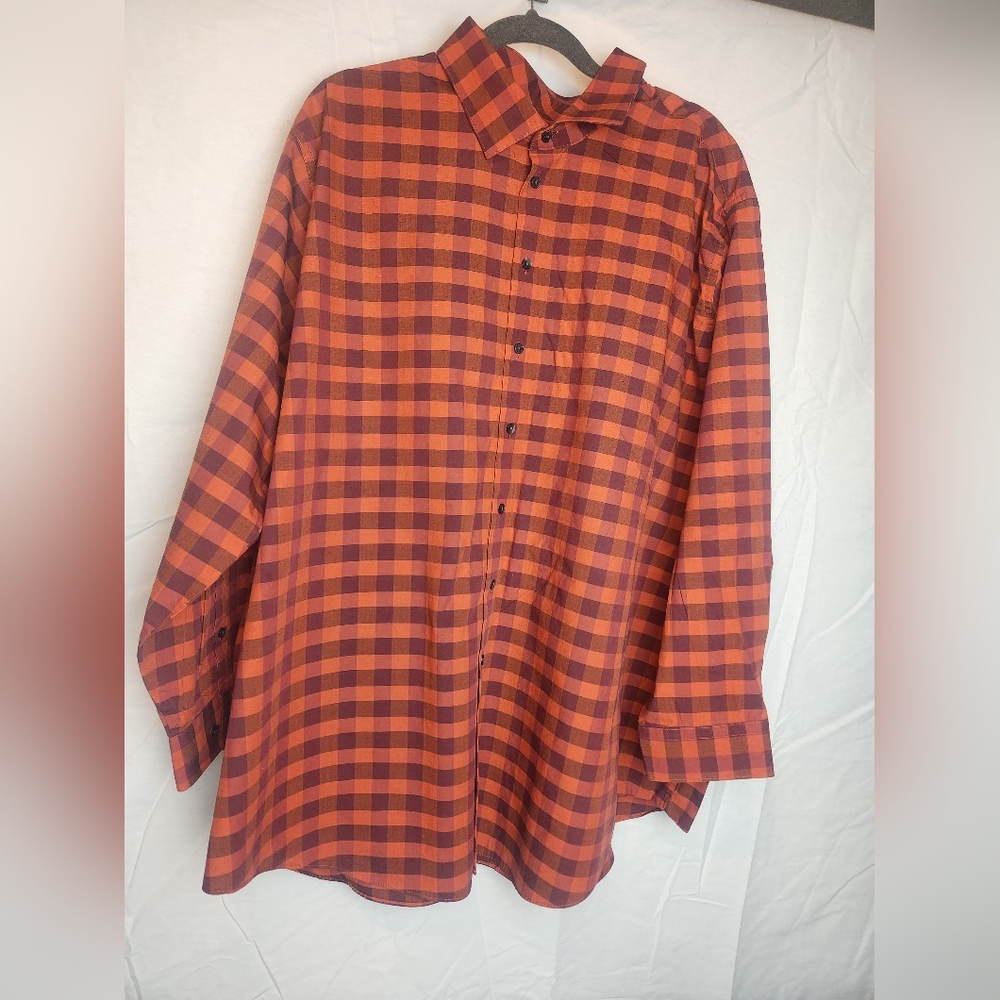 Unlisted By Kenneth Cole Men's Big Red Plaid Checkered Casual Dress Shirt